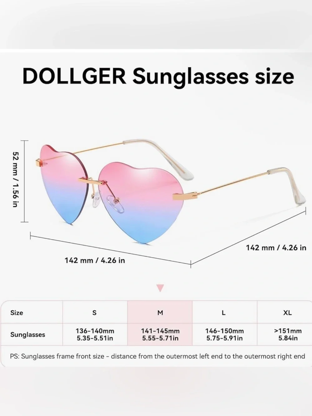 Heart Sunglasses Thin Metal Frame Lovely Heart Style for Women